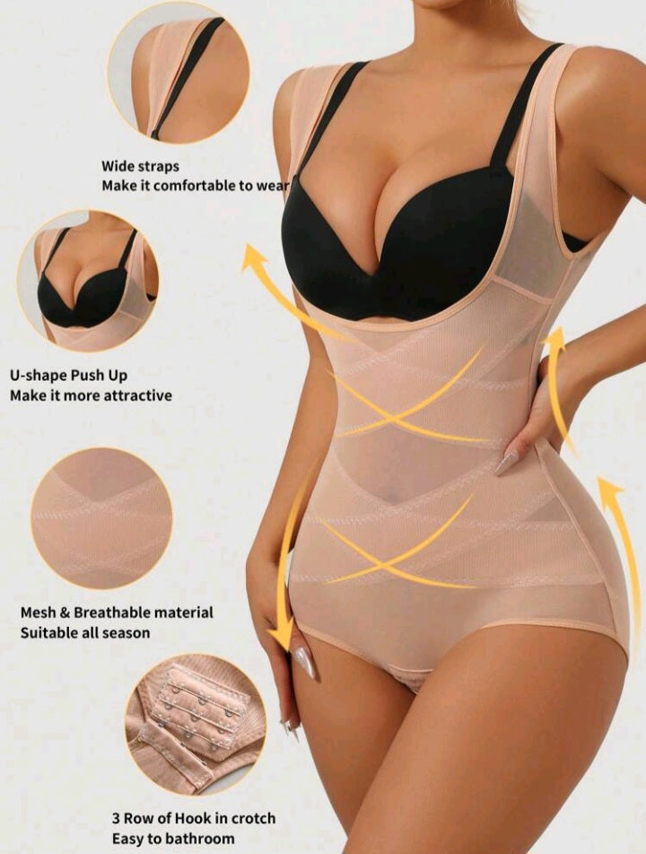 Tummy control corset waist trainer open bust shapewear